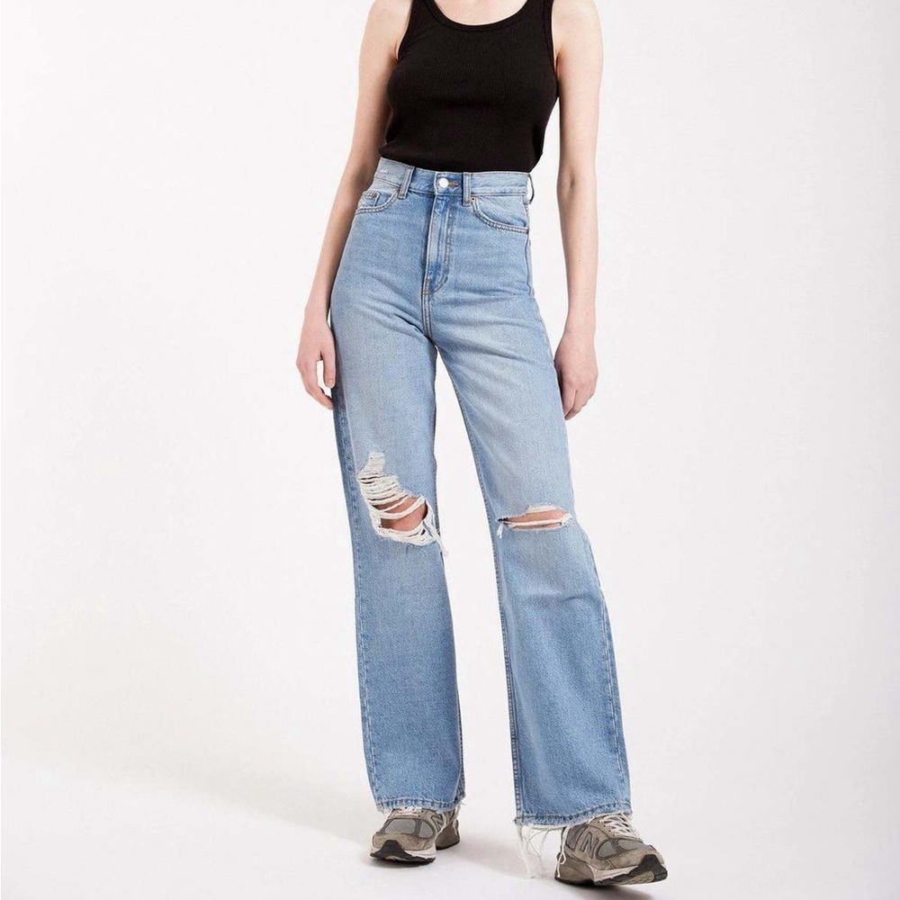 DR.DENIM ECHO High Waisted Jean Distressed Straight Leg